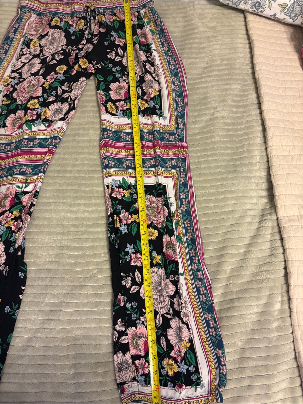 PJ Salvage Black Floral Border Print Pajama Pants - Picture 2 of 7